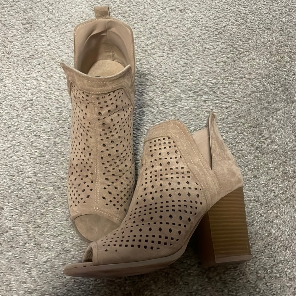 Tan Cutout Booties